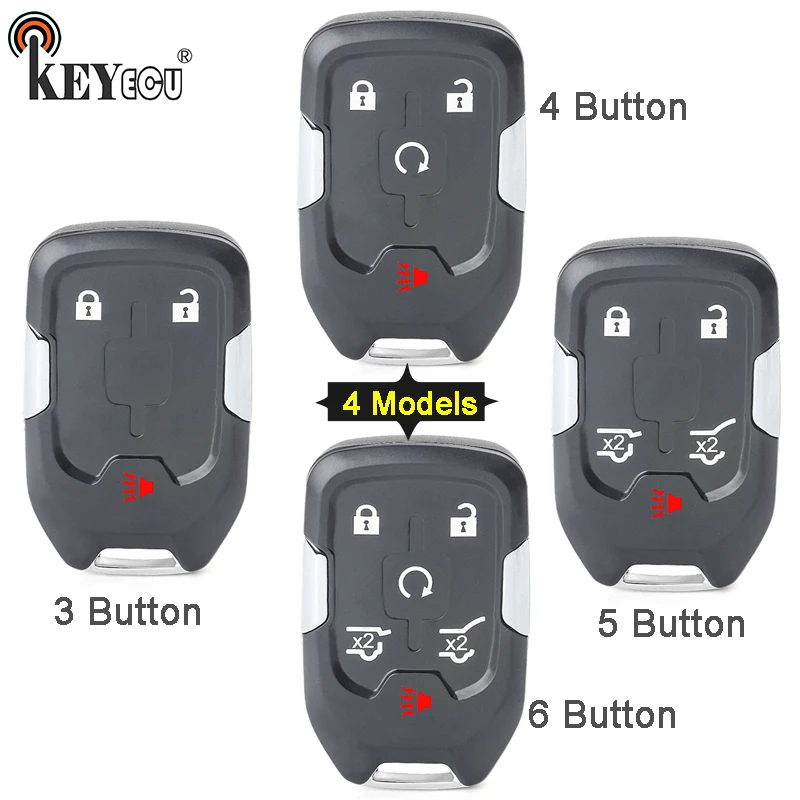 KEYECU 10x для Chevrolet Tahoe GMC Yukon XL Smart 2 + 1 3/ 3 4/ 4 1/ 5 6 кнопки дистанционного ключа оболочки