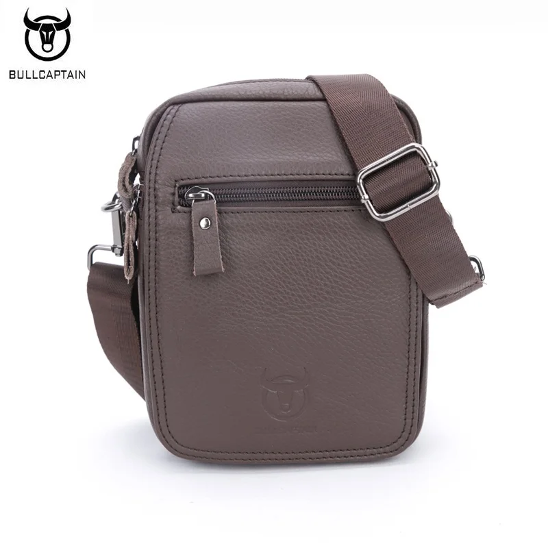 BULLCAPTAIN Brand New Small Men s Bag Genuine Leather Men Casual Fashion Shoulder Crossbody Bags Cowhide