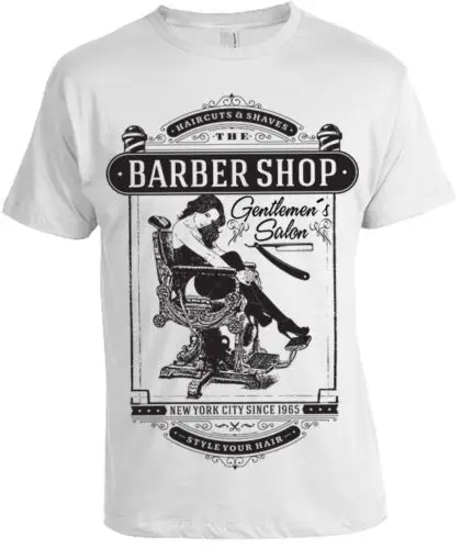 

Gentlemans Salon Barber Shop T-Shirt Mens womens new york pinup hipster vintage New T Shirts Funny Tops Tee New Unisex Funny