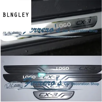 

4pcs/lot stainless steel ultra-thin door sill pedal For for 2014 2015 2016 2017 MAZDA CX-3 CX3 CX 3 car Accessories
