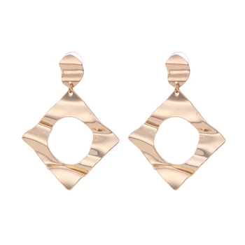 

EUEAVAN 5 Pairs Simple Hollow Rhombus Shape Drop Dangle Earrings Gold Color Geometric Jewelry For Party 2019