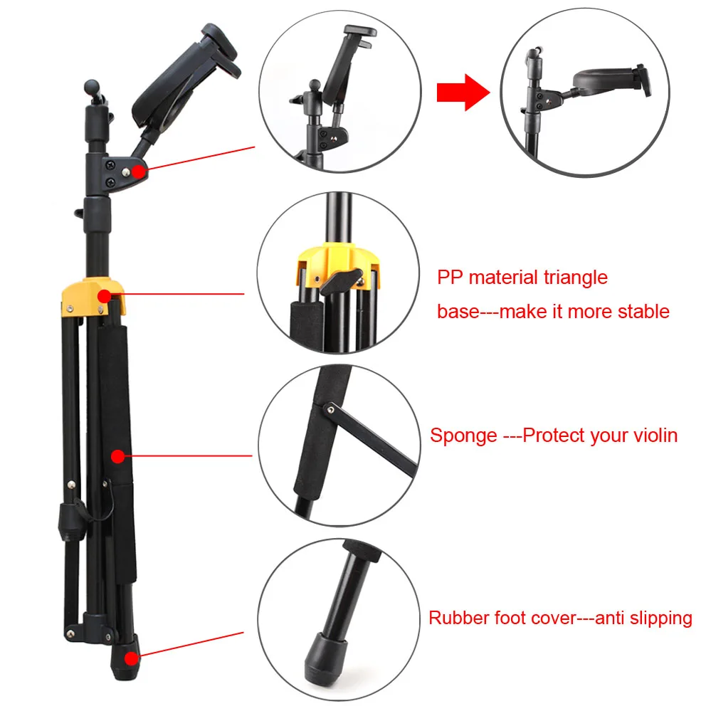 Регулируемая подставка для скрипки держатель Поддержка Гравитация самоблокирующийся Кронштейн Дисплей