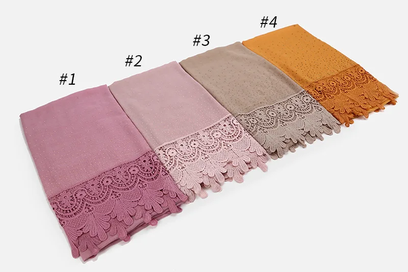 Индонезийский Джерси хиджаб шарф Мусульманский кружево простой хлопок ласточкин хвост шаль Макси тюрбан, головной платок 70x200 см вы выбираете цвет
