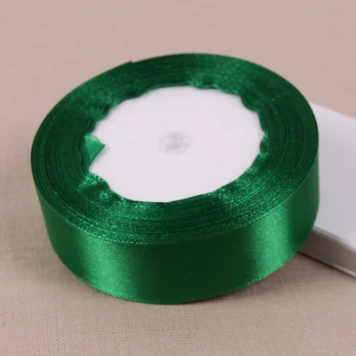 25 Yards Silk Satin Ribbon in Green Wedding Party Home Decoration Gift Apparel Sewing Fabric Bow Material DIY Hair Accessories
