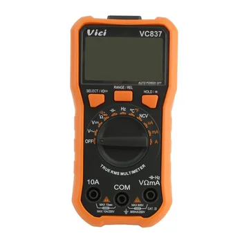

VC837 True RMS 3 5/6 Auto Range Digital Multimeter Capacitance Resistance NCV Temperature Fequency Diode hFE Test Multimeter