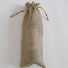 200 шт./лот, новая мода 15*37 см одной бутылки тиснения джутовые подарочные пакеты для вина мешочки подарочные пакеты для вечерние Свадебная бонбоньерка