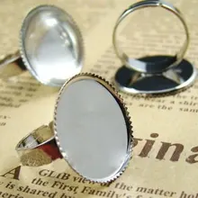 200 шт./лот Посеребренная регулируемая 20 мм круглые кольца база