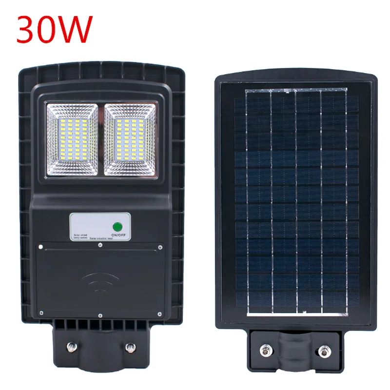 

80Leds 30W LED Solar Lamp Solar Powered Outdoor PIR Motion Sensor Garden Wall Street Lamp Black/Gray Shell Waterproof 6500K