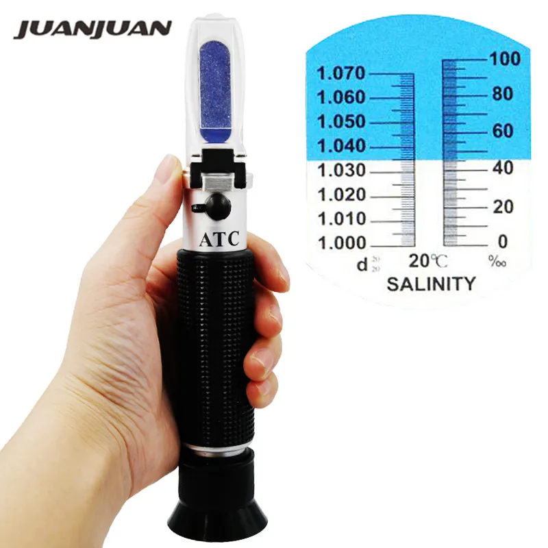Digital Refractometer Saltwater Salinity Tester 0-100ppt Handheld with Automatic Temperature Compensation Digital Refractometer Saltwater Salinity Tester 0-100ppt Handheld with Automatic Temperature Compensation