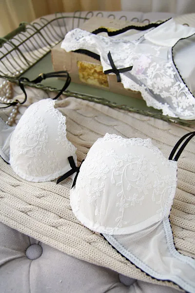 Elegant three-dimensional Embroidery Floral lace underwear bra set with Panties Summer Sexy Lingerie Set White Black Block Elegant three-dimensional Embroidery Floral lace underwear bra set with Panties Summer Sexy Lingerie Set White Black Block