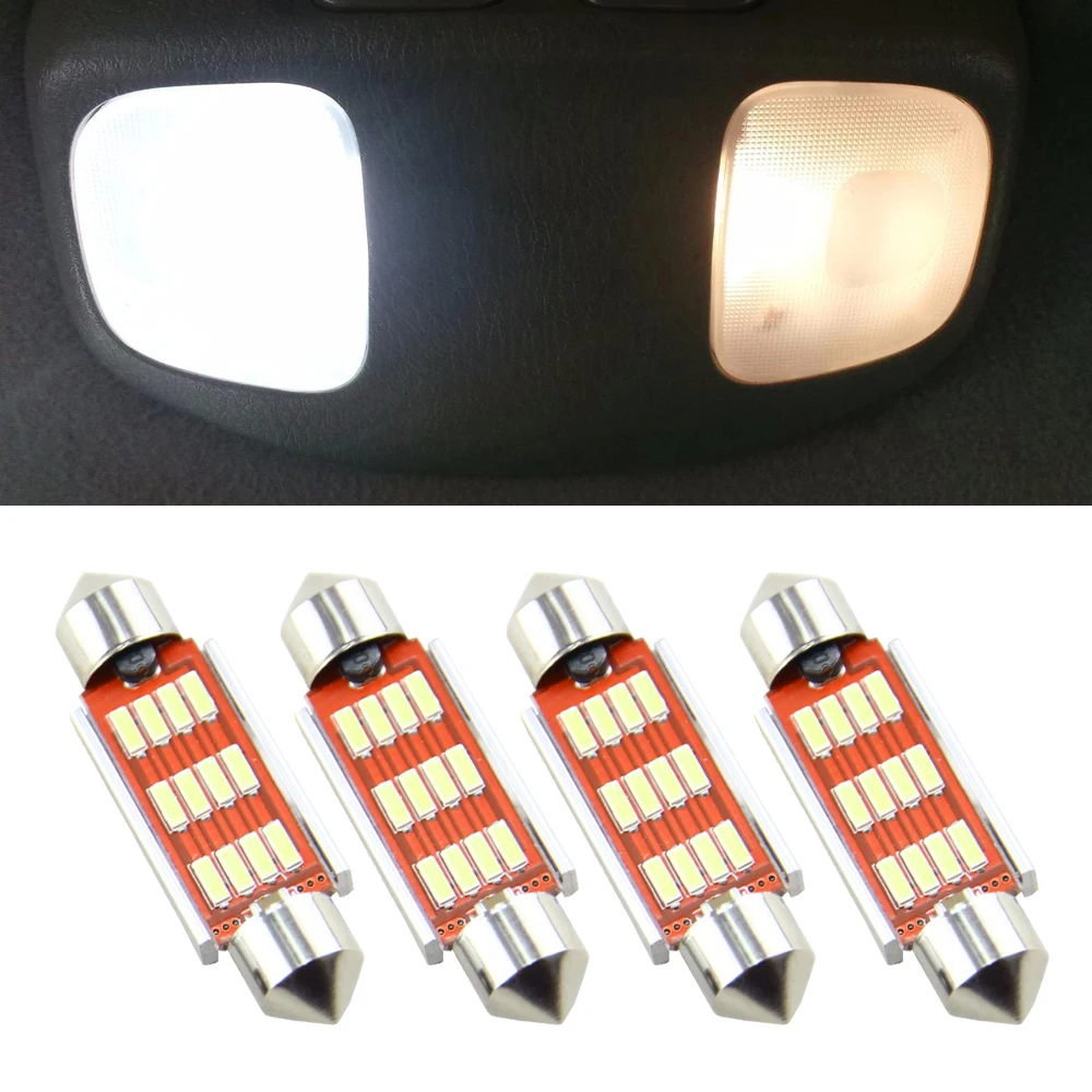 

4 x 41mm 42mm 1.72" LED Festoon Reading Lights 12V Auto Car C5W Dome Lamp LED Door Bulb White for 211-2 212-2 214-2 560 569 C5W