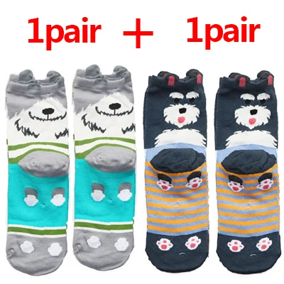 1/2/3pairs Cute Animal Socks for Women Men 3D Ears Dog Socks with Print Art Socks Winter Autumn Kawaii Socks Warm Sokken Meias - Цвет: 2pair