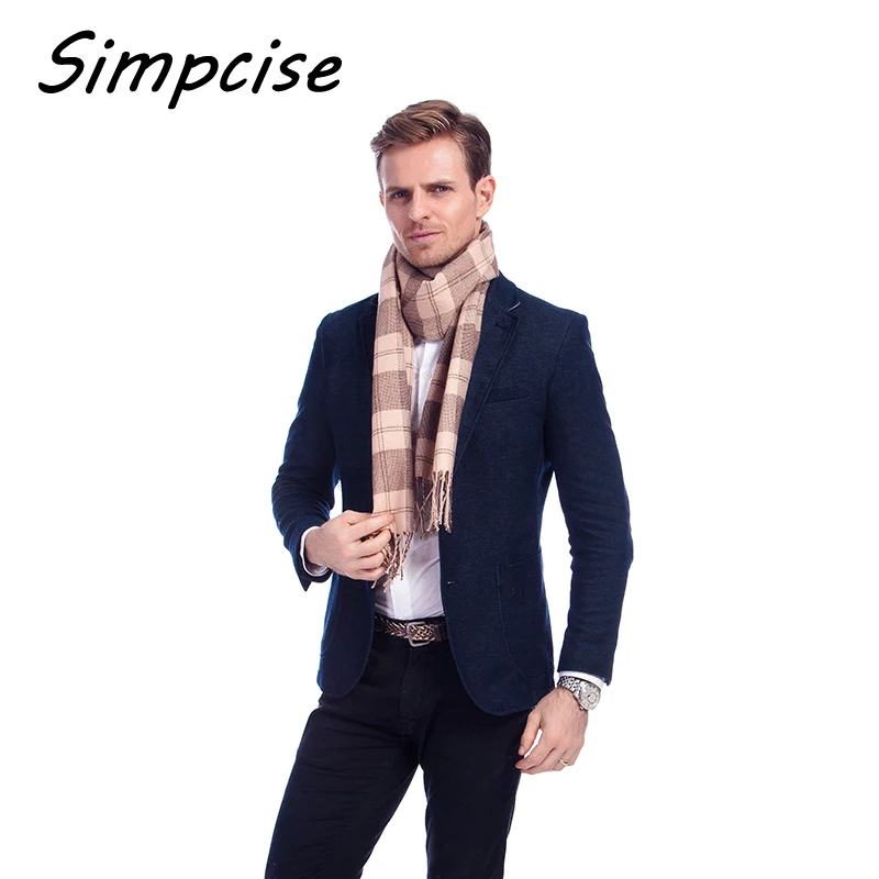 best scarves for men Business Tartan winter men scarf Big Size Soft Tassel Left And Right Version Cachecol  Brand A3A1743 black scarf mens