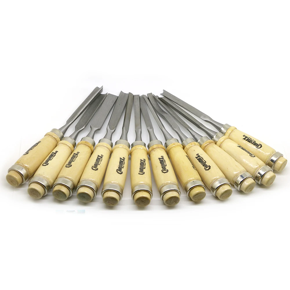 Wood Carving Kit 12 Pcs, Forged Tools Kit, Wood Carving Knife, Chisels For Woodworking, Gouges, Carbon Steel V-parting Tools, Gift For Him