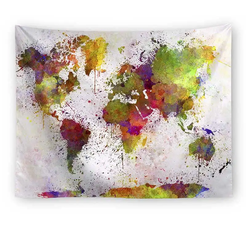 Карта мира пейзаж напечатанный полиэстер настенный гобелен декоративный настенный гобелен, ковер пляжное полотенце прямоугольная скатерть - Цвет: 3