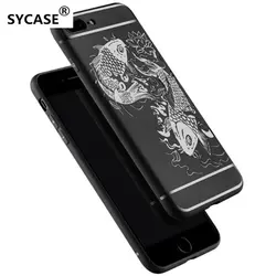 SYCASE Роскошные Высокое качество Мягкие силиконовые Рыбы Узор чехол для iPhone 6 6 S 7 8 Plus Мода Защитная крышка