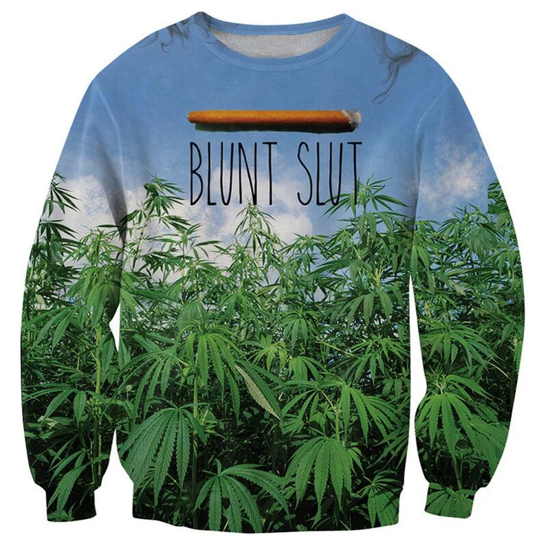 

Women Men Blunt Slut v2 Sweatshirt Weed Leaf 3d Pull Sweats Fashion Clothing Jumper Tops Coat Hoodies Plus Size 5XL