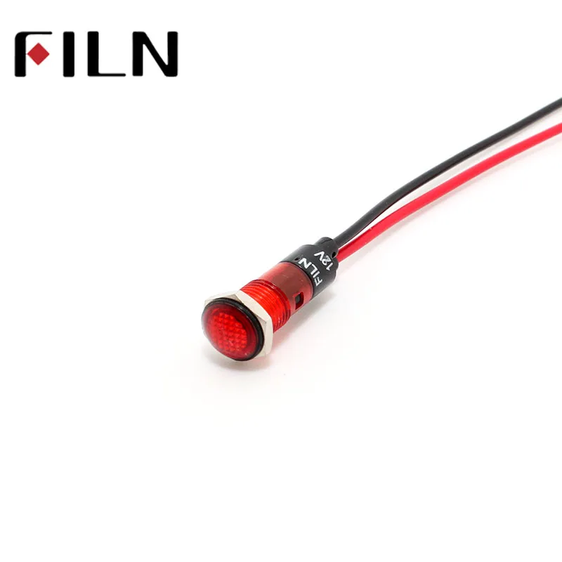 Пластиковый световой индикатор 8 мм FILN 6 в 12 В 24 220 красный желтый синий зеленый