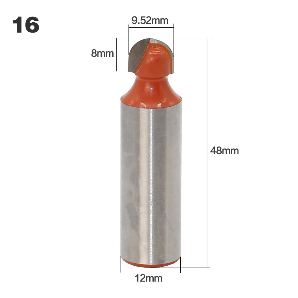 1 шт. 12 мм хвостовик древесины фрезы прямой концевой фрезы триммер очистки заподлицо отделка угловая круглая бухта коробка биты инструменты фрезы - Длина режущей кромки: 16