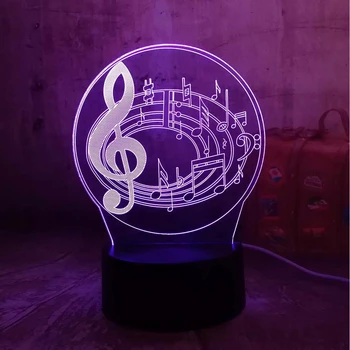 

NEW 2019 Romantic Musical Note 7 Color Change Table Lamp 3D LED Night Light Bedroon Decor Novelty Lustre Holiday toys for Kids