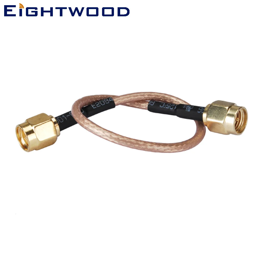 Eightwood RP SMA Male to SMA Male Pigtail Cable RG316 15CM for Wifi