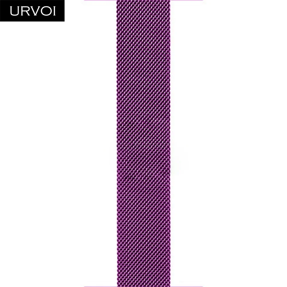 URVOI Milanese loop for Apple Watch series 5 4 3 2 1 band strap for iwatch 40 44mm stainless steel Magnetic buckle with adapter - Цвет ремешка: Purple
