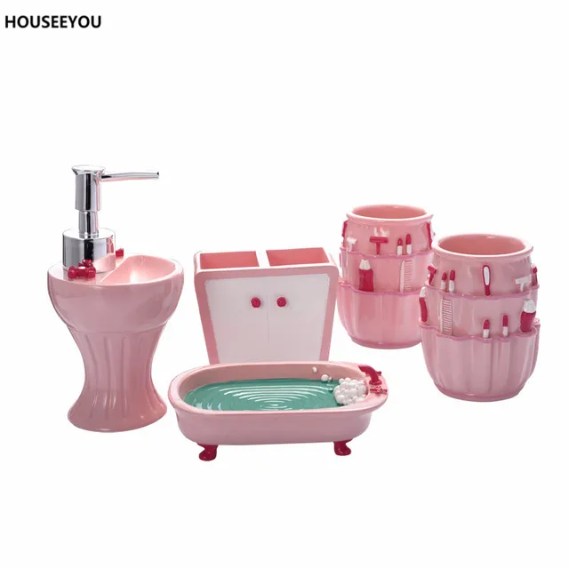 romantische vorlagen für badezimmer teilesatz harz nettes badezimmer zubehörset seifenschale gargleschale cup halterung handseife flasche zubehör set romantische vorlagen für badezimmer teilesatz harz nettes badezimmer zubehörset seifenschale gargleschale cup halterung handseife flasche zubehör set