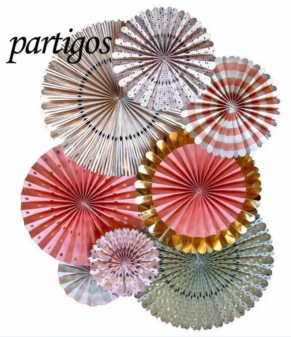 

8pcs Paper Fan Flower Tissue Crafts Wedding Birthday Party Baby Shower Party Festival Decor Home Supplies Window Hanging DIY