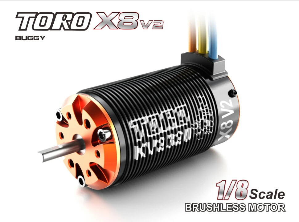 

Toro X8 V2 Brushless 6-Pole Sensorless Motor 1/8 RC Car Buggy 2100KV 7T
