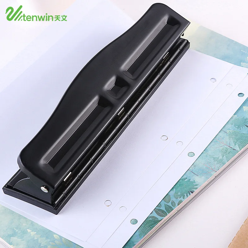

TEN-WIN new hole punch Portable black manual adjustable two or three hole punching machine office school use puncher