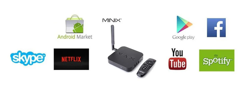 MINIX NEO U1 Smart tv Box Air mouse(опционально) Amlogic S905 четырехъядерный HDMI медиа-концентратор Android 2 ГБ/16 ГБ/4 к/Smart Android tv BOX