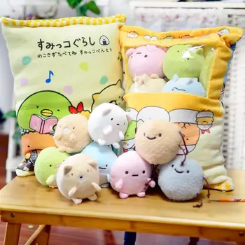 

ins Hot cute Japanese doll a bag 8pcs plush rabbit pig cat seal Donut animal SAN-X toys Christmas gift for girl friend Children