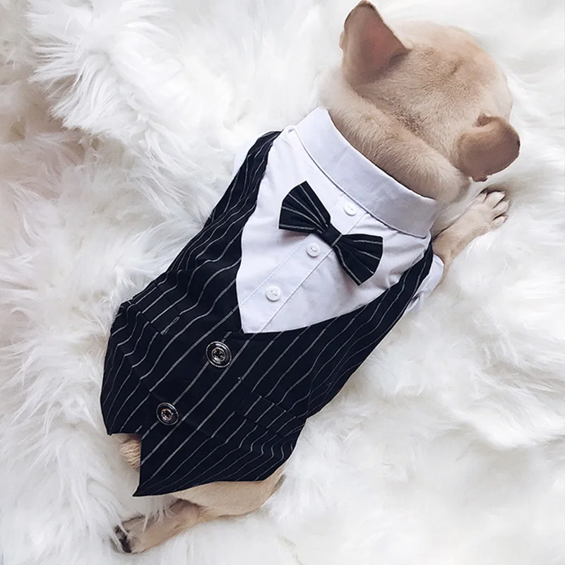 Dog Wedding Clothes Dog Suit Tuxedo Clothes For Dogs Costume Bow Tie Pets Clothing For Dogs Pug French Bulldog Cat Pet Supplies