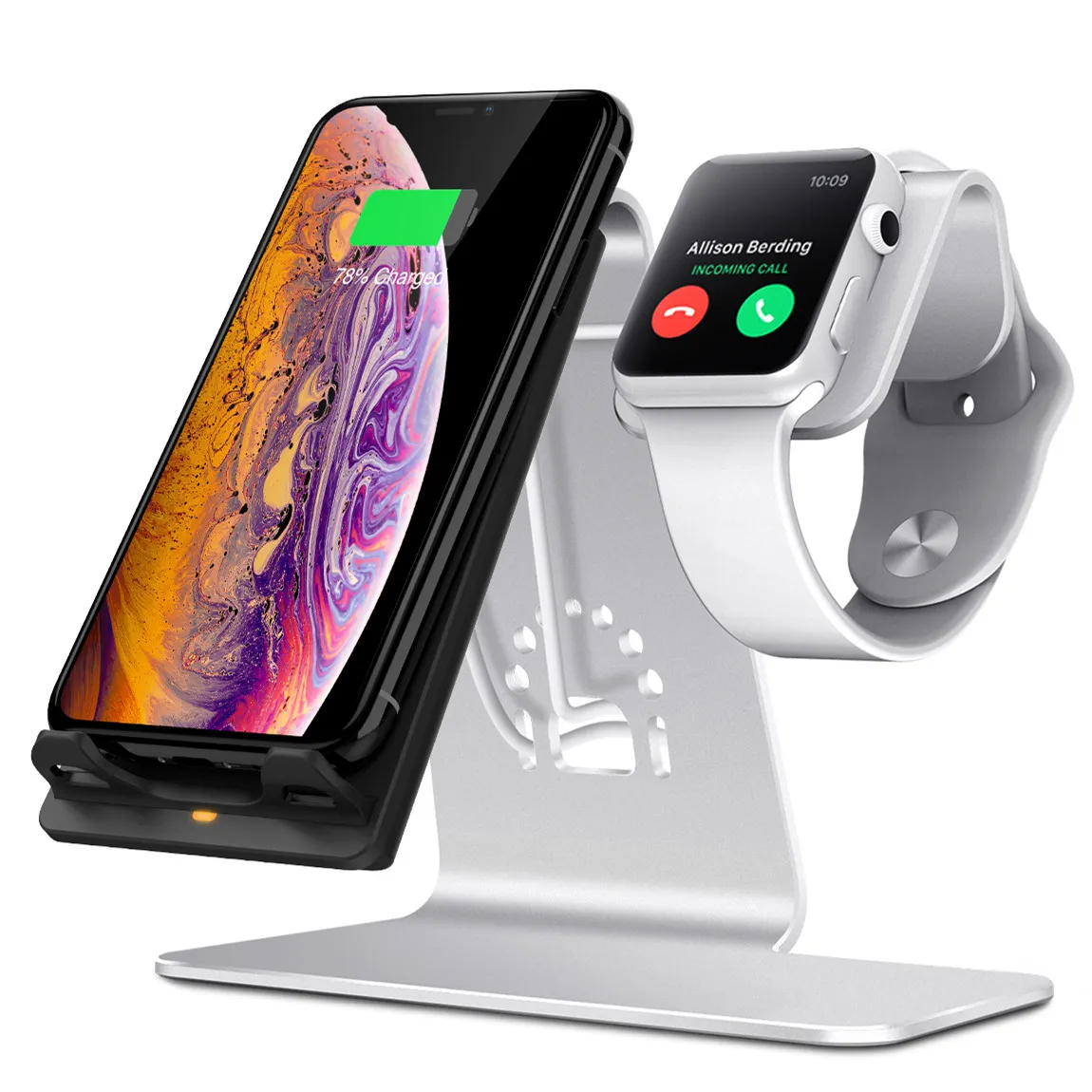 

Two-in-one wireless charger bracket for mobile Iwatch mobile phone charger charging wireless charger apple watch charger