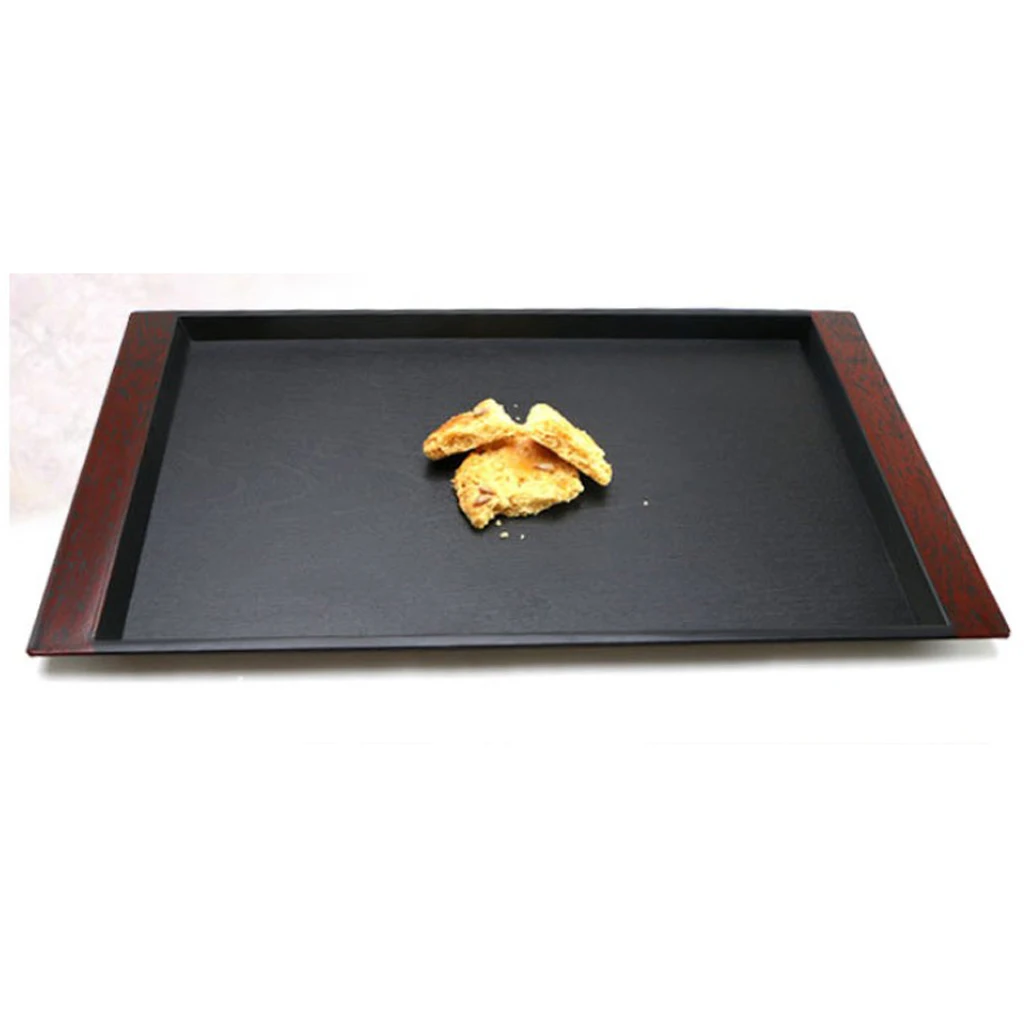 1 Piece Plastic Rectangle Breakfast Food Tray Cup Dinner Plate Hotel Buffet Serving Decor Kitchen Organizer 4 Size Available