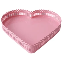 DOCINHO Pink Heart Cupcake Stand Sobremesa Bandeja de Metal Ferramentas Do Bolo de Casamento Decoração Da Tabela Do Partido Bakeware(China)
