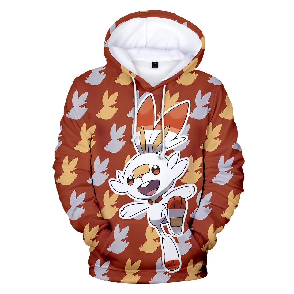 The latest shirt anime casual vitality Pokemon Sword and Shield 3D hooded sweatshirt men's women's unisex 3D hooded sweatshirt