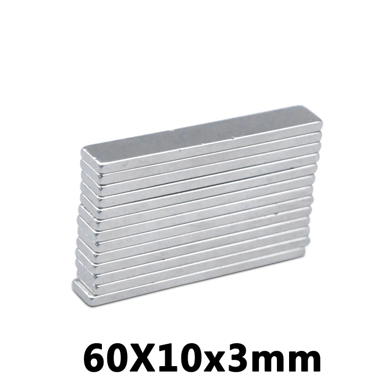 

3pcs Curtain strong magnet 60x10x3MM rectangular magnet strong magnetic strip 60*10*3mm