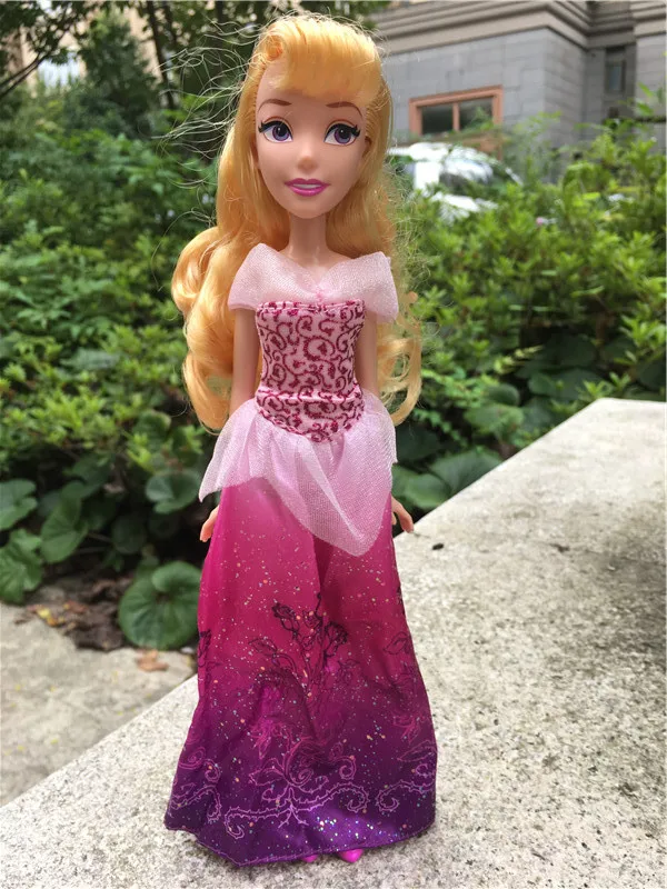 Disney Princess Royal Shimmer 1" куклы Аврора/Золушка/Мулан/Жасмин/Мерида/Тиана/Ариэль/Pocahontas/Белль/Эльза/Рапунцель без коробки - Цвет: Aurora