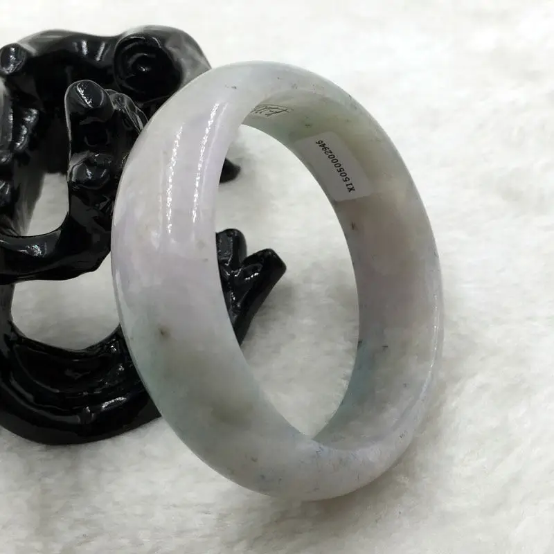 

02120 Certified Grade A Natural Lavender Green Jadeite Jade Bracelet Bangle
