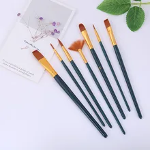 7 шт./компл. акварель гуашь кисти для рисования различные формы круглый острый кончик нейлоновые кисти для рисования кисти комплект, принадлежности для живописи