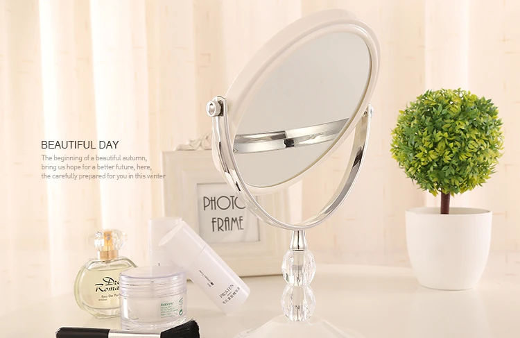 360 Вращение HD 3X увеличительное зеркало для макияжа украшение для дома комнаты двойное зеркало Европейский Рабочий стол стоячий комод для макияжа зеркало