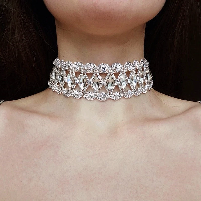 Sexy de lujo para mujer, Collar de de cristal Hallow, collares y colgantes Maxi, collares llamativos, joyería Vintage|Collares tipo gargantilla| - AliExpress