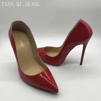 

NEW arrivel Woman Sexy Red Pumps High Quality Suede Shoes High Heel Nightclub Patent Leather Shoes