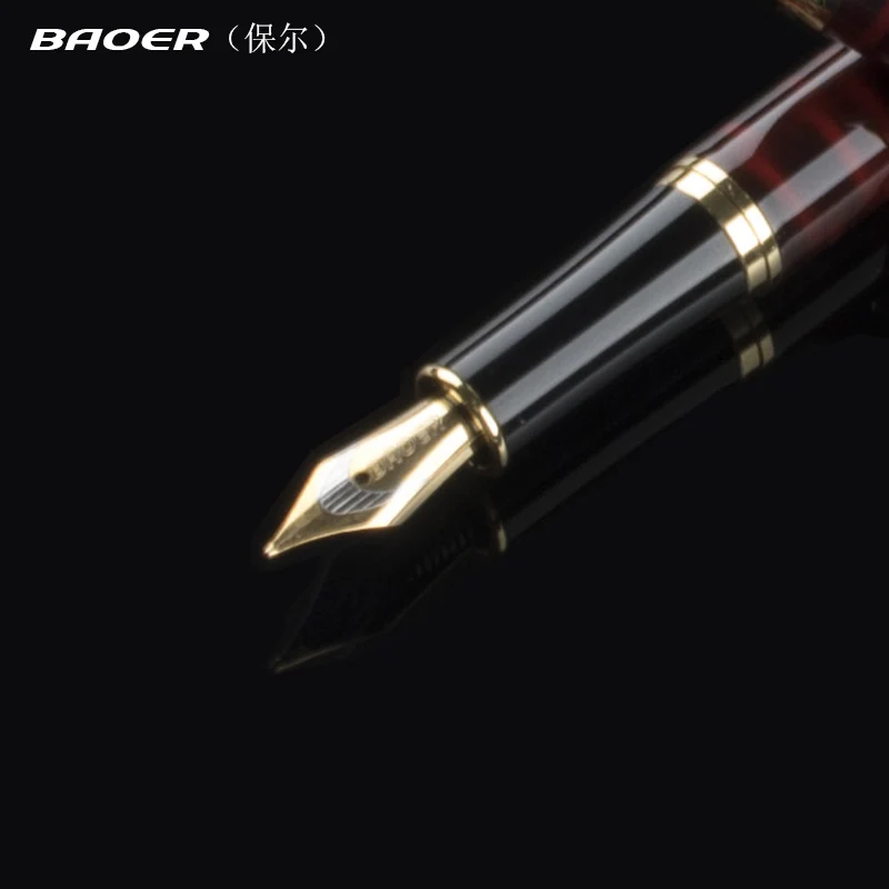 고품질 Baoer 388 만년필 imaurita 잉크 펜 0.5mm 펜촉 풀 메탈 럭셔리 펜 Caneta, 사무실 학교 문구 용품
