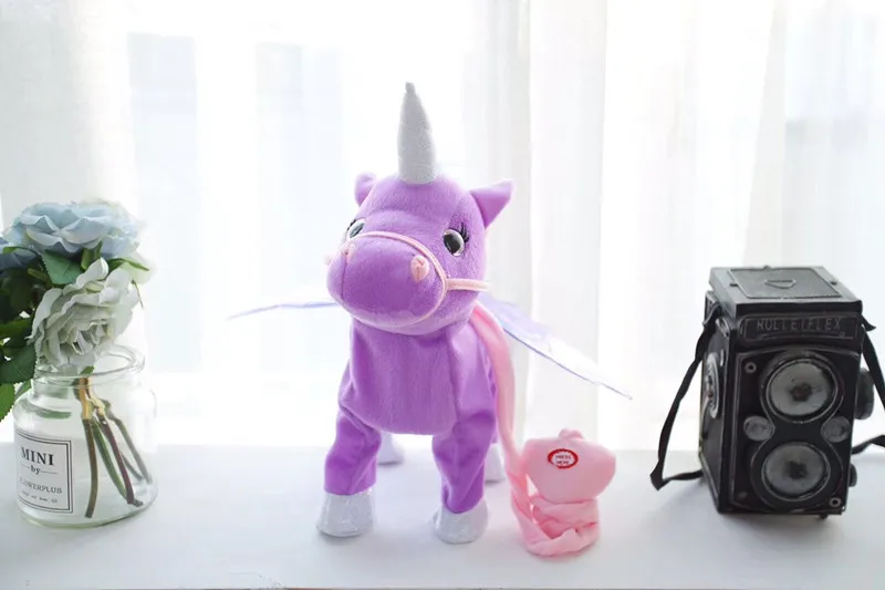 35 см Поющая и ходячая лошадь электронный плюш робот единорог Рождественский подарок электронные плюшевые игрушки для детей подарки на день рождения