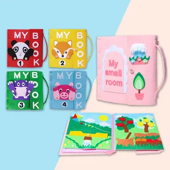 

3D Kid Cloth Book DIY Panting Book Manual Intelligence Puzzle Children Toy Book Early Education Development Reading Book