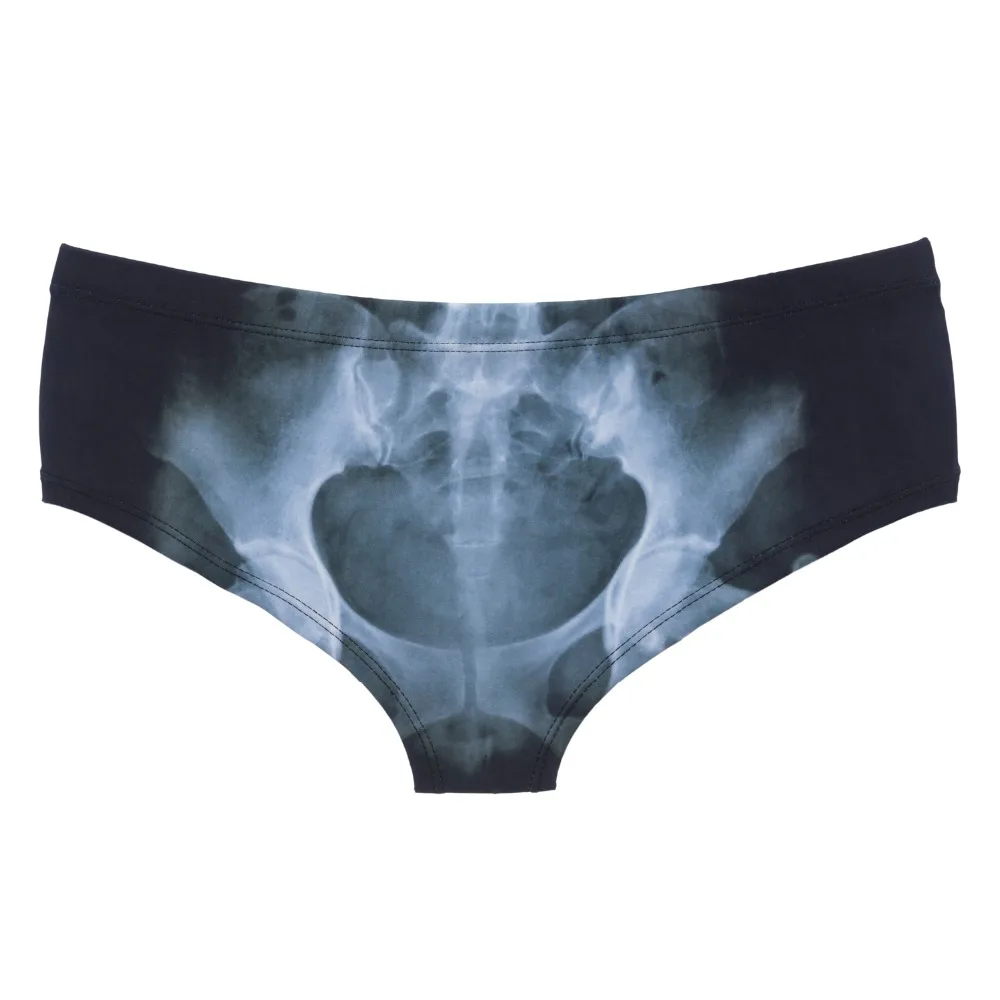 Женские трусики с принтом LEIMOLIS xray черные забавным в виде скелета очаровательное