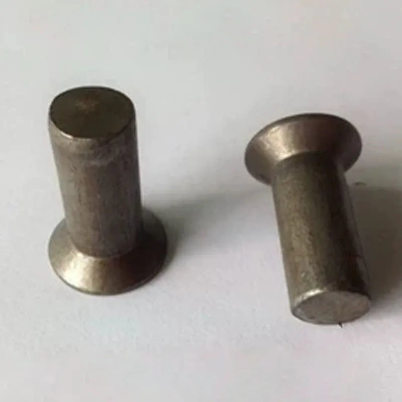 10pcs M6 Solid Rivet Countersunk Flat Rivets Natural Riveting Iron 8mm