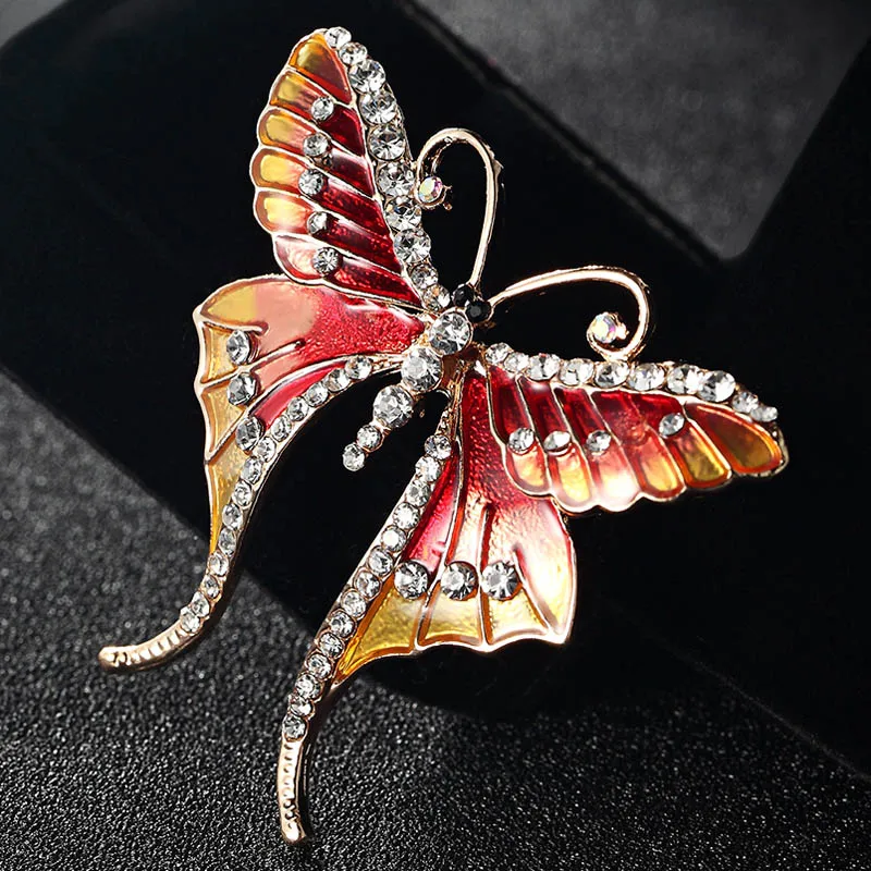 

Blucome Romantic Butterfly Hijab Accessories Fashion Women Insect Brooch Pin shiny Enamel Broches Bijuteriras Bags Accessories